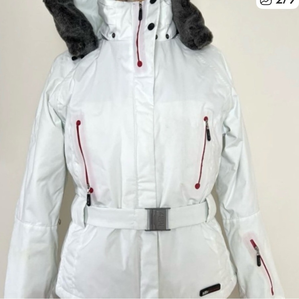 Killy Hideaway White Ski Jacket with Fur Hood